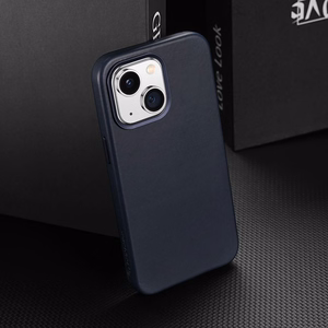 Dux Ducis Napoli kotelo iPhone 14 Plus magneettinen nahkakotelo MagSafe sininen