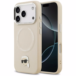 Karl Lagerfeld Karl Pin MagSafe suojakuori iPhone 17 Pro:lle - beige