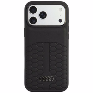 Audi -nahkasuojakuori laitteelle iPhone 18 Pro Max / 17 Pro Max, MagSafe-yhteensopiva – musta
