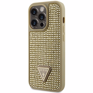 Guess GUHCP14LHDGTPD iPhone 14 Pro 6.1 kultainen/kultainen kovakuori Rhinestone Triangle