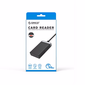 Orico CL4D-A3 muistikortinlukija USB-A 3.0, SD/microSD/CF/MS, 5 Gbps – musta ja hopeanvärinen
