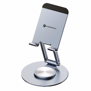 Pöytäteline puhelimelle ja tabletille taitettava Forcell F-Grip Fold Stand 3 360 harmaa