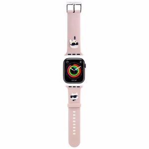 Karl Lagerfeld Apple Watch 38/40/41mm Vaaleanpunainen Hihna 3D Kumi Karl & Choupette