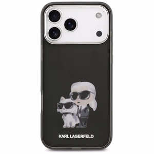Karl Lagerfeld IML Aquarelle Karl & Choupette & Logo MagSafe Suojakuori iPhone 17 Pro:lle - musta