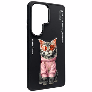 Nimmy Glasses Cool Cat -suojakuori Samsung Galaxy S26 Ultralle - musta