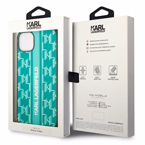 Karl Lagerfeld KLHCP14MPGKLSKN iPhone 14 Plus 6.7 "kovakotelo vihreä / vihreä Monogram Stripe -raita