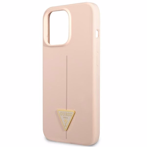Guess GUHCP13XSLTGP iPhone 13 Pro Max 6.7" vaaleanpunainen/vaaleanpunainen kovakotelo Silikoni kolmio Silikoni kolmio