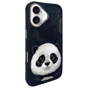 NIMMY Suojakuori BIG EYED PET 2.0 Panda iPhone 16:lle musta