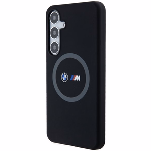 BMW M Silikoninen Printed Ring MagSafe Suojakuori Samsung Galaxy S24+:lle - musta