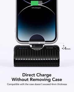 Ulkoinen akku Veger PlugOn (W0558P) PD QC3.0 2,4A 20W 5000 mAh sisäänrakennetulla Lightning-liittimellä musta