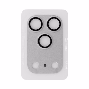 Karkaistu lasi Tel Protect 95% AR+AF, täysmetallinen kamerasuoja iPhone 17 Pro Max -kameralle, hopeinen (kamerasaareke)