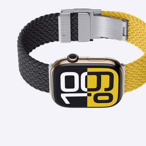 2 kpl AmazingThing Blend Band Apple Watch 45/46/49mm:lle - keltainen-musta / musta