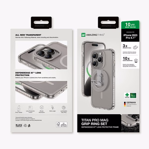 Amazing Thing Titan Pro Mag Ring Grip Suojakuori 10FT IP156.1PTRGY iPhone 15 Pro:lle titaani