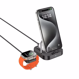 Langaton laturi Hoco 3in1 3A 5W Apple Watch -yhteensopiva CQ16A - musta