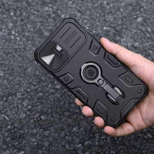 Nillkin CamShield Armor Pro Case iPhone 14 Plus kotelo panssarisuojattu kansi kameran kansi rengas jalusta musta