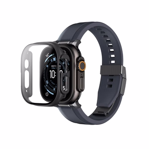 AmazingThing Radix Glass Näytönsuoja suojakuorella Apple Watch Ultra 3 49mm:lle - musta