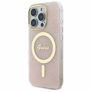 Guess IML 4G MagSafe Suojakuori iPhone 16 Pro Max:lle - Vaaleanpunainen