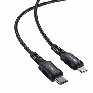 Acefast C4-01 Lightning - USB-C PD kaapeli 30W 3A 480Mb/s 1.8m - musta
