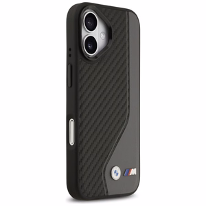 BMW puhelimen kuori iPhone 17, MagSafe-yhteensopiva, BMHMP17S25PCCSCAK (PU-hiilikuitulogo), antrasiitti