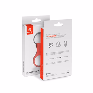 Crong Silicone case for Apple AirTag 1 / 2, with key ring, red