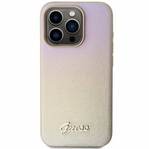 Guess GUHCP15XPSAIRSD iPhone 15 Pro Max 6.7" gold/gold hardcase Saffiano Iridescent Script