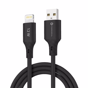 Kaapeli USB A - Lightning Forcell F-Energy 2,4A 12W Silikoninen 1 m C343 musta