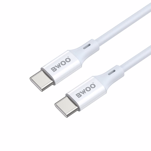 BWOO kaapeli USB-C - USB-C 1m 60W ABS + TPE X282 C-C valkoinen