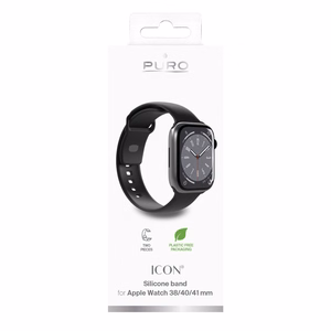Puro Icon Silicone Strap for Apple Watch 38 / 40 / 41 mm - Black (2 pcs.)