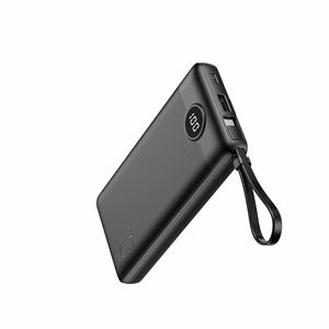Varavirtalähde Veger C10 (W1116) 10000 mAh sisäänrakennetuilla Micro-USB / Type-C / Lightning -kaapeleilla musta