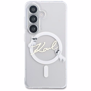 Karl Lagerfeld suojakuori IML KC Script MagSafe Samsung Galaxy S26:lle läpinäkyvä