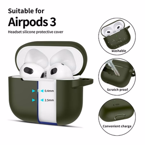 Tech-Protect Silikoninen Hook Suojakuori Apple AirPods 3:lle - vihreä