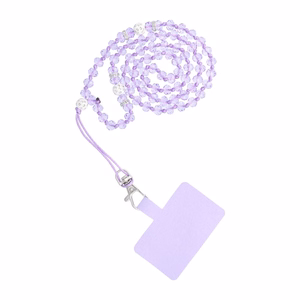 CRYSTAL DIAMOND Puhelimen nauha / narun pituus 74 cm (37 cm silmukassa) / kaulaan - violetti