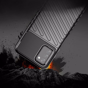 Thunder Case Joustava Kova Rugged Cover TPU Case Samsung Galaxy A03s musta