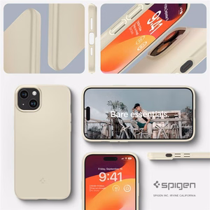 Spigen Thin Fit iPhone 15 Plus Suojakuori - Beige