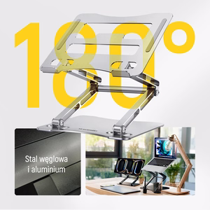 Wozinsky WRS-CPY75DSS Aluminum Laptop and Tablet Stand + Free Smartphone Stand - Silver