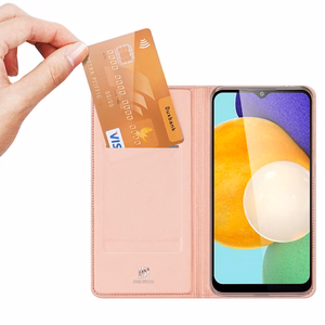 Dux Ducis Skin Pro Kirjahylly tyyppi tapauksessa Samsung Galaxy A03s vaaleanpunainen
