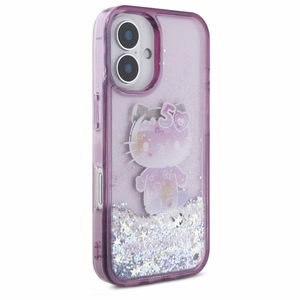 Hello Kitty Liquid Glitter 50TH Anniversary Party Suojakuori iPhone 16:lle - violetti