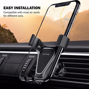 Crong Gravity Auto-Clip painovoimatoiminen autopuhelinpidike 4.7–6.5" puhelimille, musta