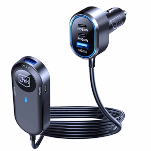 3mk Double -autolaturi, 135 W, PD/QC/PPS, USB 2A4C, musta/harmaa