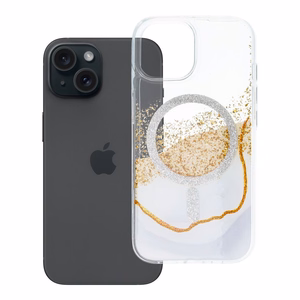 MagSafe-yhteensopiva Golden-suojakuori iPhone 15, valkoinen