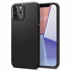 Spigen Liquid Air -kotelo iPhone 12 / iPhone 12 Pro - Matta musta
