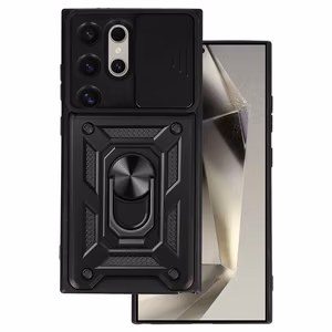 Slide Camera Armor Suojakuori Samsung Galaxy S24 Ultra:lle musta