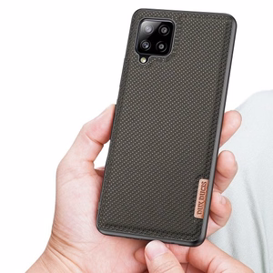 Dux Ducis Fino kotelo päällystetty nylon materiaali Samsung Galaxy A42 5G vihreä