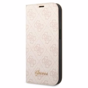 Guess GUBKP14XHG4SHP iPhone 14 Pro Max 6.7 vaaleanpunainen / vaaleanpunainen kirjakuori 4G Vintage Gold Logo