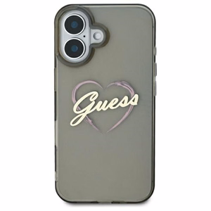 Guess IML Heart Suojakuori iPhone 16:lle - musta