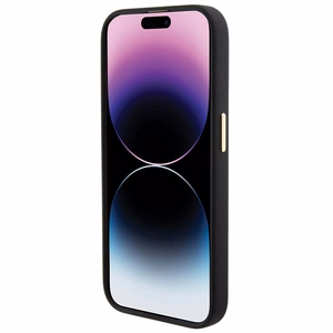 Guess Silicone Logo Strass 4G case for iPhone 15 Pro Max - black
