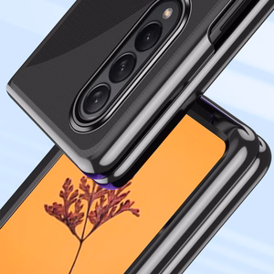 Plating Case case for Samsung Galaxy Z Fold 4 cover with a metallic frame blue