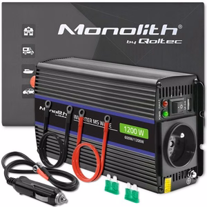 Qoltec Monolith virtalähde / invertteri Auto/sisäkäyttöön 600 W musta
