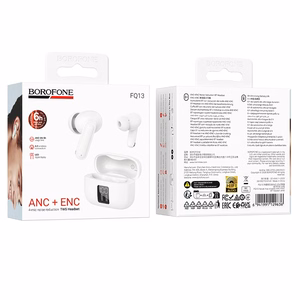 Valkoiset Borofone FQ13 Astute TWS Bluetooth -kuulokkeet