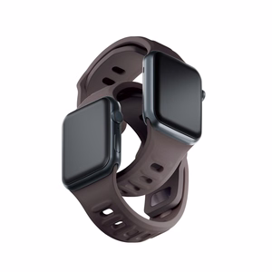 3mk-silikoniranneke Apple Watchille, 42/44/45/46/49 mm, Taupe, suuri koko